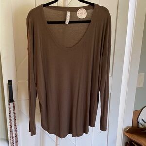 Athleta Brown Women's scoop neckTop XL